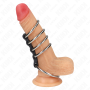 KINK - 5 Metall-Penisringe 3,7 bis 5 cm verbunden mit Leder