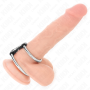 KINK - Doppel-Metall-Penisring 3,7 bis 5 cm mit Kunstlederriemen Modell 2