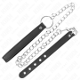 KINK Leder Penisring 21,5 x 2 cm mit 60 cm Metallkette und Lederband