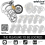 ADDICTED TOYS LOCKED - SILVER LOCK Metall Penis-Käfig Größe S