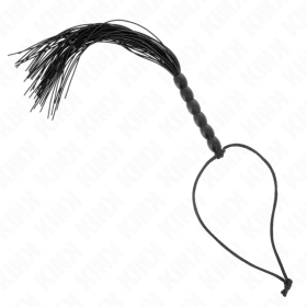 KINK Mini Silikon-Latigo mit 6 Kugeln, Schwarz, 26 cm