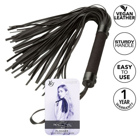 CALEXOTICS Nocturnal Flogger aus schwarzem Leder – Sensationsreicher Peitschen-Whip