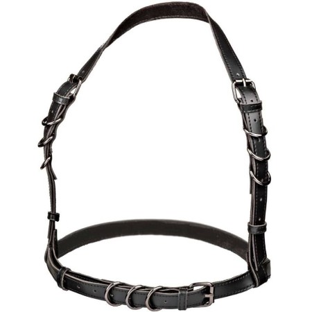 CalExotics Euphoria Halter Bügel Harness Schwarz - Verstellbarer Veganer Ledergurt