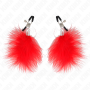KINK - Rote Nippelklemmen mit Feder, 7 cm