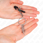 KINK - Nippelklemmen mit Ring und kleinen Ketten, silber, 6 cm