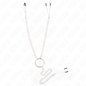 KINK - Dreifach Nippel- und Klitoris-Klemmen mit 30 cm Kette Modell 2