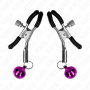KINK - Violette Nippelklemmen mit Glocke 6 cm