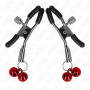 KINK - Doppelte Glocken Nippelklemmen Rot 6 cm