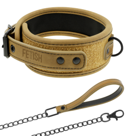 FETISH SUBMISSIVE ORIGEN - Neopren-gepolsterter Halsband mit Kette
