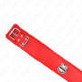 KINK Halsband mit Leine 116 cm, silberne Nieten, Modell 4, Rot, verstellbar 40-48 cm x 6 cm