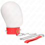 KINK - Verstellbares rotes Halsband mit Diamantmotiv und 65 cm Leine, 35-51 cm x 7 cm