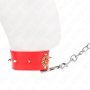 KINK - Verstellbares rotes Halsband mit Diamantmotiv und 65 cm Leine, 35-51 cm x 7 cm