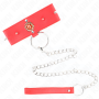 KINK - Verstellbares rotes Halsband mit Diamantmotiv und 65 cm Leine, 35-51 cm x 7 cm