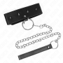 KINK - Verstellbares Halsband mit 65 cm Leine und silbernen Nieten, Modell 2 (36-43 cm x 5 cm)