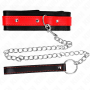 KINK Verstellbares Halsband mit 65 cm rotem Führungsriemen, 36-43 cm x 5 cm