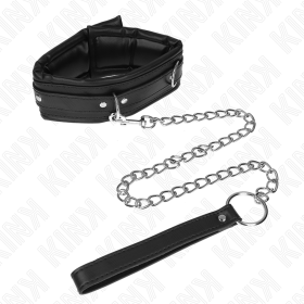 KINK Schweres Halsband mit Leine 65 cm Modell 4 verstellbar 36,5-50 cm