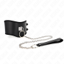 KINK Verstellbares Halsband mit 65 cm langer Leine in Schwarz, 40-55 cm x 10 cm
