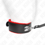 KINK - Verstellbares rotes Lederhalsband mit 116 cm Leine, 40-48 cm x 6 cm