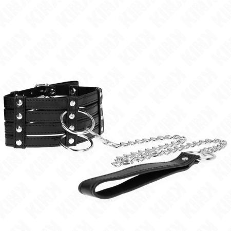KINK verstellbares Halsband mit 65 cm langer Leine im Sub-Stil, 35-51 cm x 7 cm