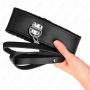 KINK verstellbares Lederhalsband mit 116 cm Leine, Schwarz, 40-48 cm x 6 cm