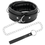 DARKNESS Bondage - Weiches Lederhalsband mit Kette