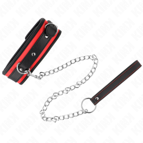 KINK - Schweres verstellbares Halsband mit Leine 65 cm Modell 2, verstellbar 36,5-50 cm
