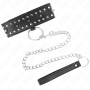KINK Halsband mit 65 cm Leine und silbernen Nieten, Modell 1, verstellbar 36-43 cm x 5 cm