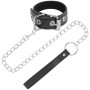 DARKNESS Bondage Penisring mit verstellbarem Lederband und Metallkette