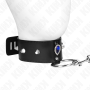 KINK - Verstellbares Halsband mit 65 cm Leine und blauen Diamanten 36-43 cm x 5 cm