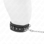 KINK PVC Leder Halsband mit 105 cm Leine und funkelnden Strassnieten 41,5 x 4 cm