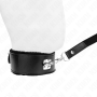 KINK Halsband mit Leine 116 cm, silberne Nieten, Modell 4, Schwarz, verstellbar 40-48 cm x 6 cm