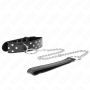 KINK Halsband mit Ringnieten und verstellbarem Riemen 65 cm Schwarz 36-50 cm x 3,8 cm