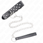KINK Halsband mit Ringnieten und verstellbarem Riemen 65 cm Schwarz 36-50 cm x 3,8 cm