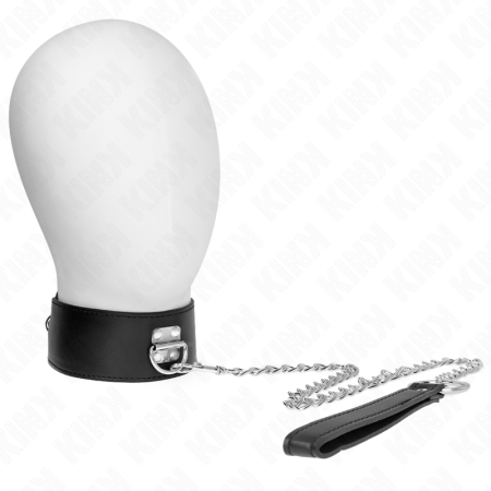 KINK Verstellbares Halsband mit 65 cm langer, 5 cm breiter schwarzer Leine