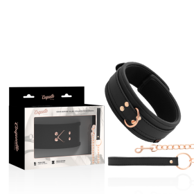 COQUETTE CHIC DESIRE - Veganes Lederhalsband mit Neoprenfutter und Metallkette