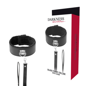 DARKNESS Bondage Titan-Halsband mit Leine, Neopren und Kunstleder
