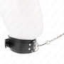 KINK Halsband mit 65 cm Leine, verstellbar 33-46 cm, silberne Schnallen