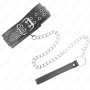 KINK Halsband mit 65 cm Leine, verstellbar 33-46 cm, silberne Schnallen