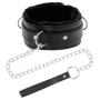 DARKNESS - Gepolsterter Metall-Postur-Halsband mit Kette aus Leder