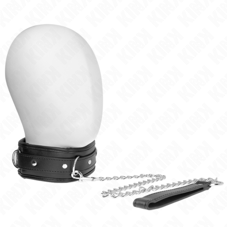 KINK Verstellbares Halsband mit Schwamm-Imitat-Lederband Modell 3, 37-54 cm x 3 cm