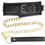 KINK - Verstellbares Halsband mit Schwamm-Imitatleder und Leine, Modell 1, 37-54 cm x 3 cm