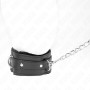 KINK - Verstellbares Halsband mit 65 cm Leine und Einschränkungen in Schwarz, 36-42 cm x 5,5 cm