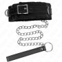 KINK - Verstellbares Halsband mit 65 cm Leine und Einschränkungen in Schwarz, 36-42 cm x 5,5 cm