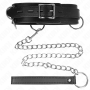 KINK Halsband mit 3 Ringen und 80 cm Lederleine für BDSM Kontrolle