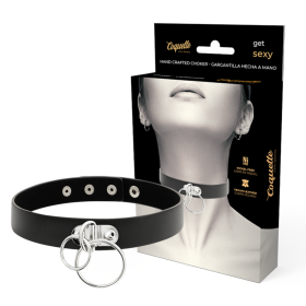 COQUETTE CHIC DESIRE - Veganes Leder Choker mit Doppelring