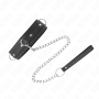 KINK Halsband mit Leine 65 cm, 3 Ringe, Modell 1, verstellbar 38-49 cm x 5 cm