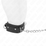 KINK Halsband mit Leine 65 cm, 3 Ringe, Modell 1, verstellbar 38-49 cm x 5 cm