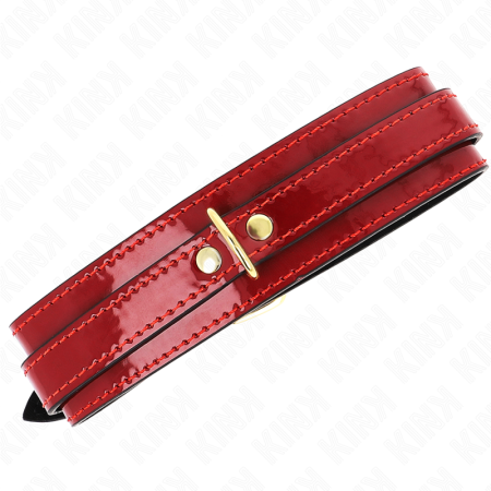 KINK Verstellbares Halsband in Weinrot mit Goldenen Details 29-42,5 cm x 4 cm