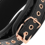 BEGME Black Edition Premium veganes Lederhalsband mit Neoprenfutter