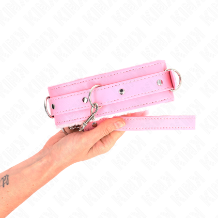 KINK - Verstellbares Halsband mit 65 cm Leine und Einschränkungen, Rosa, 36-42 cm x 5,5 cm